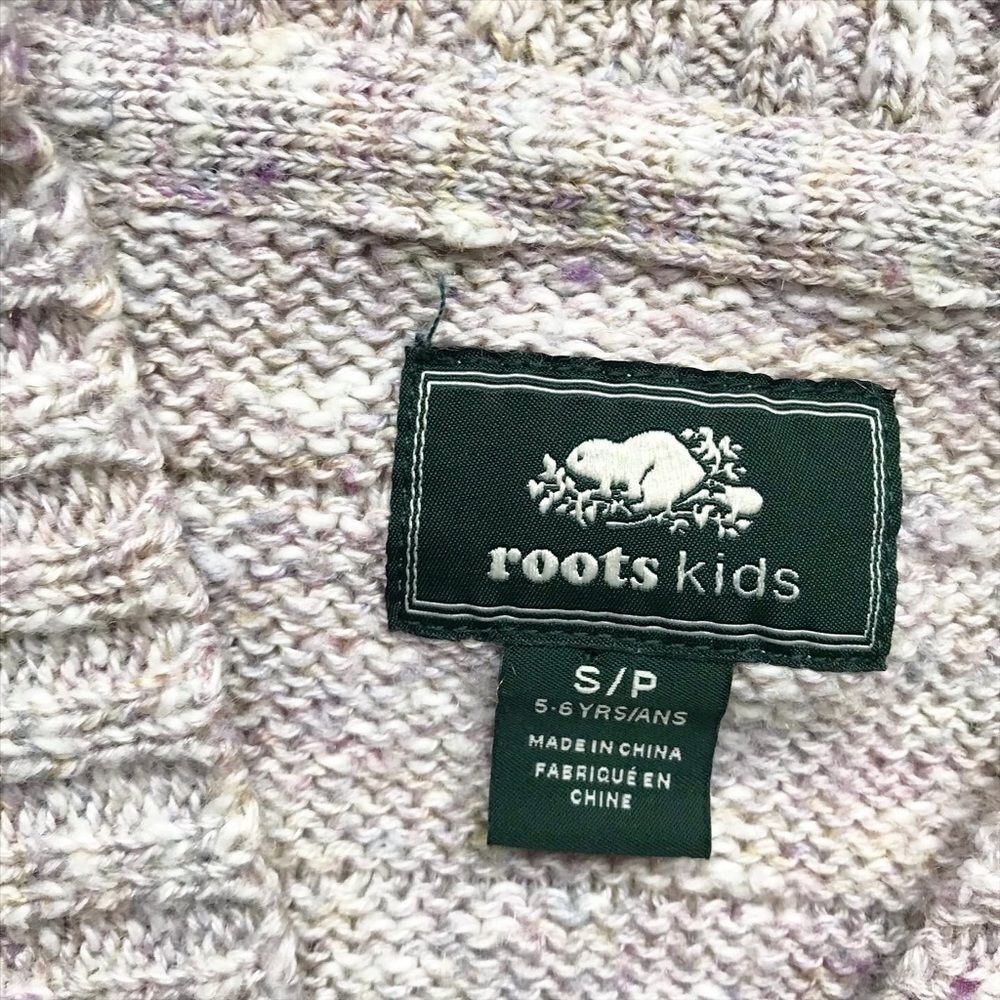 Roots light purple knit open front cardigan EUC S(5-6Y) - Picture 4 of 5